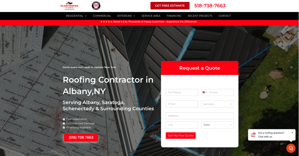 klaus roofing Marketing